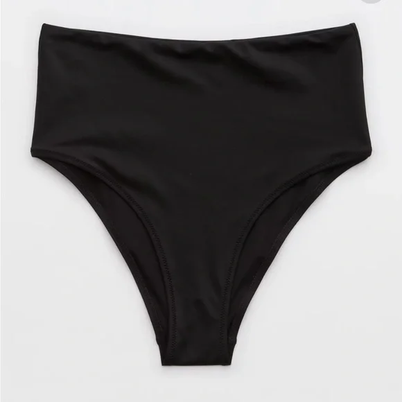 NWOT Aerie High Rise Cheeky Black Swim Bottoms Size Large - Picture 3 of 7